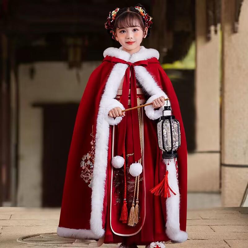 女童汉服冬款拜年服秋冬装国风2024新款古装过年冬季儿童新年唐装