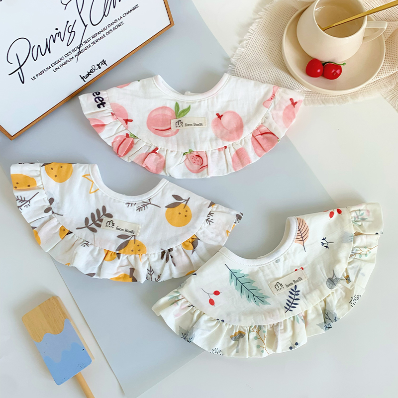 故事我婴儿纯棉口水巾新生儿小围嘴ins风宝宝饭兜儿童围嘴A类