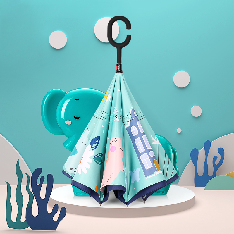 恒鼎遮阳伞晴雨两用儿童卡通雨伞可爱幼儿园学生免持式防晒反向伞