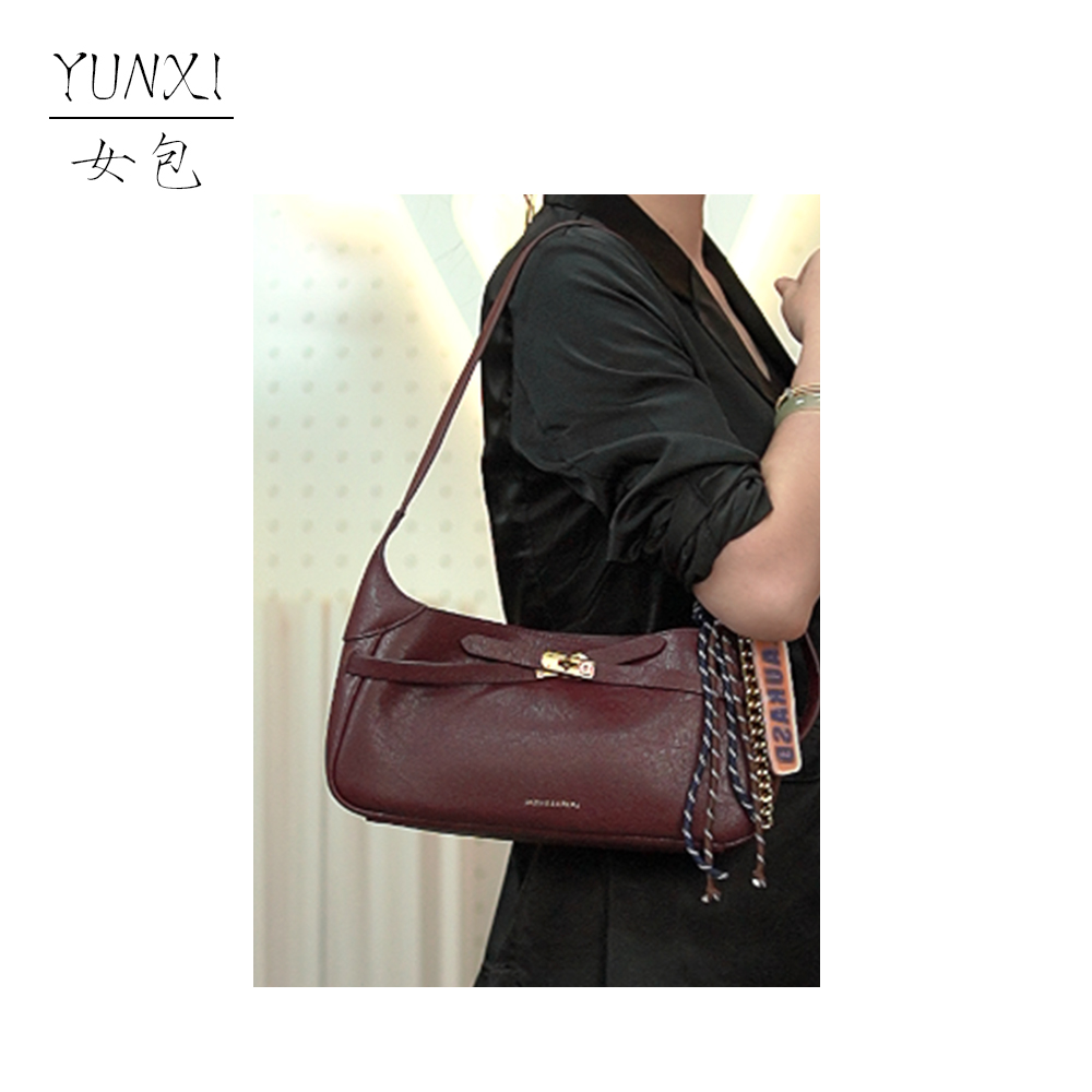 【云溪推荐】MoMo沫沫#5056半点朱砂色时尚女士气质斜挎单肩包