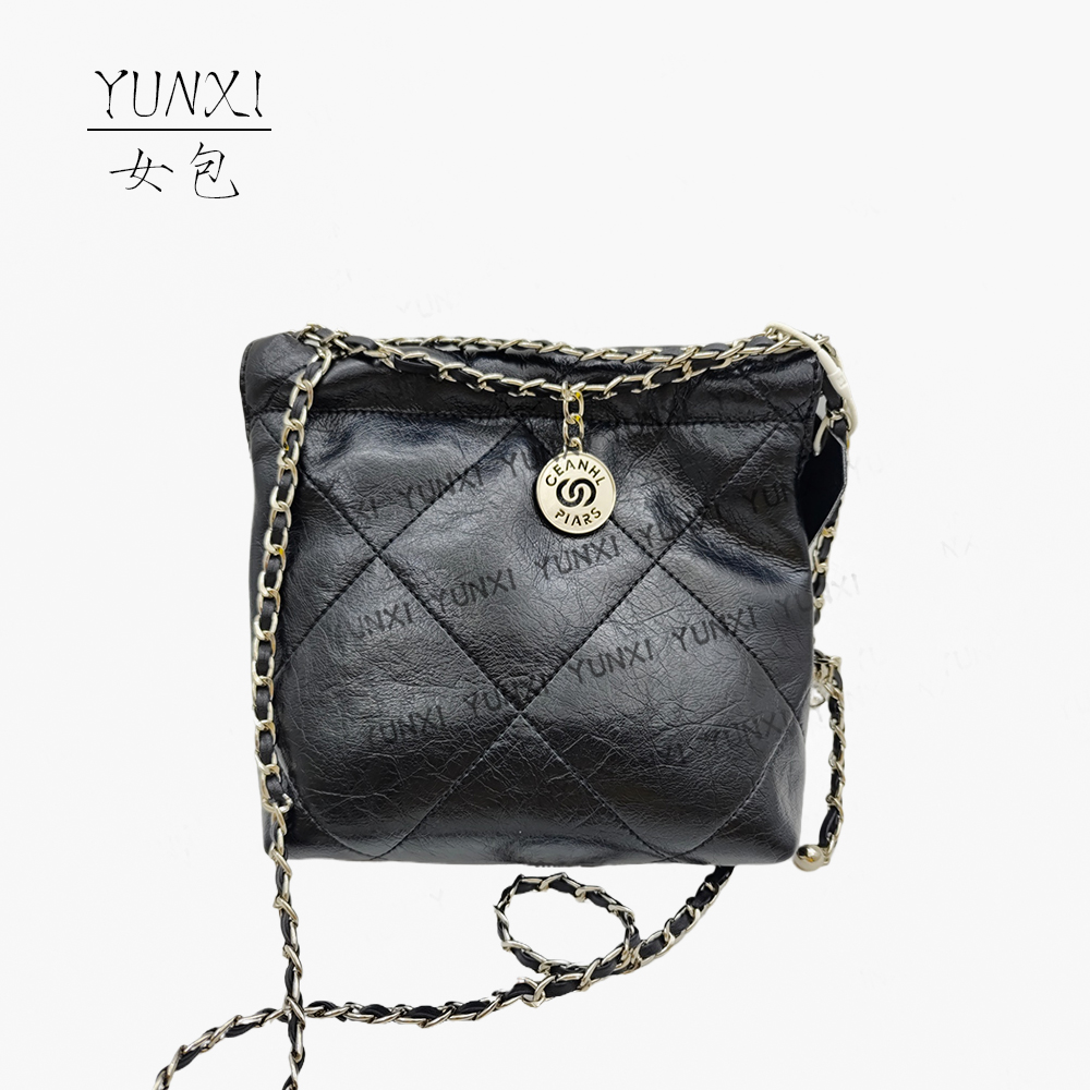 【云溪推荐】MoMo沫沫#8527-7黑色时尚女士气质斜挎单肩包
