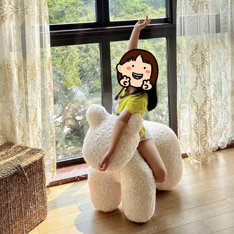 阑印悦品【拉链款】大号小马椅高品质定型棉毛绒客厅可爱单人沙发椅