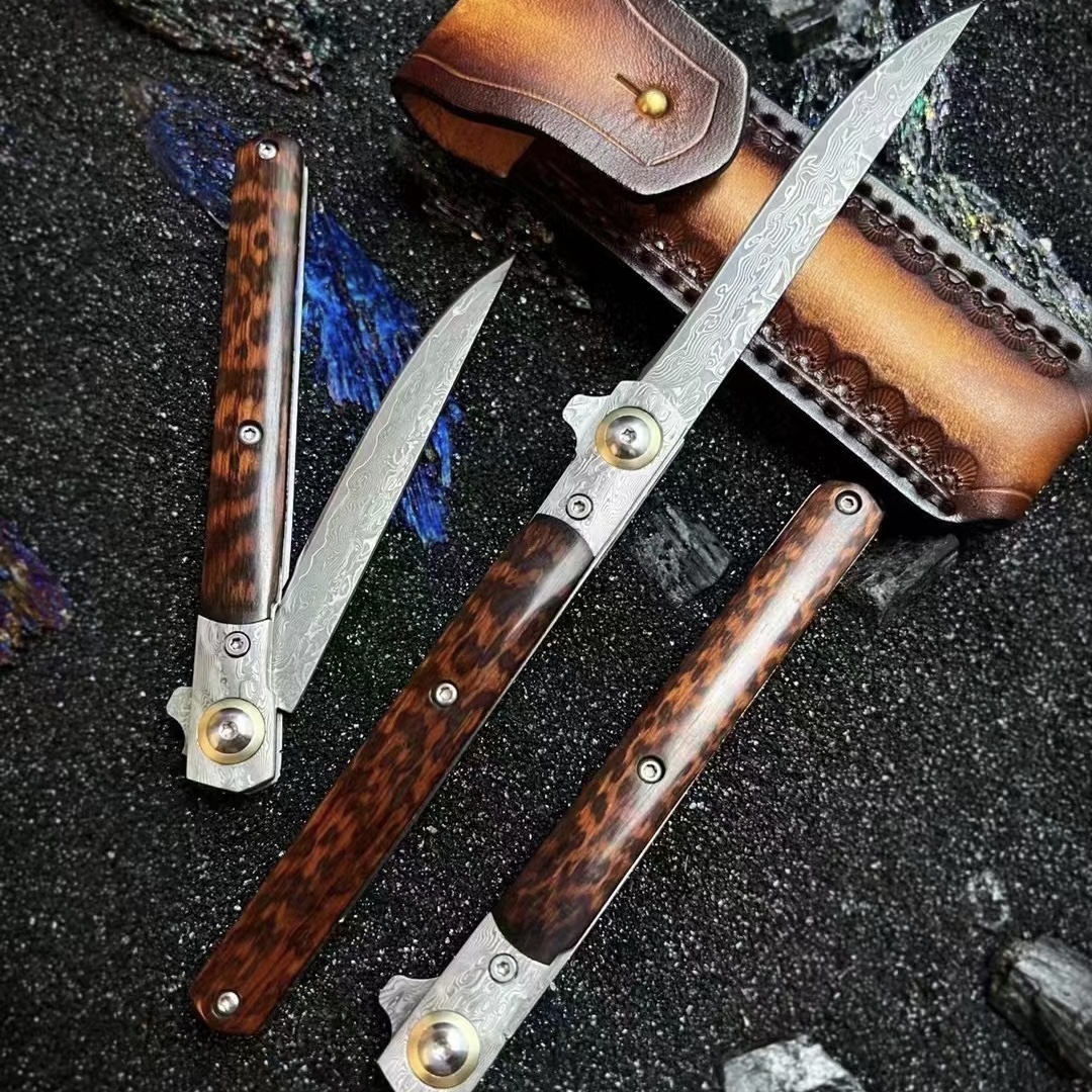 【木腾】秀才 大马士革钢高端水果刀 户外刀锋利手工制作手工艺品