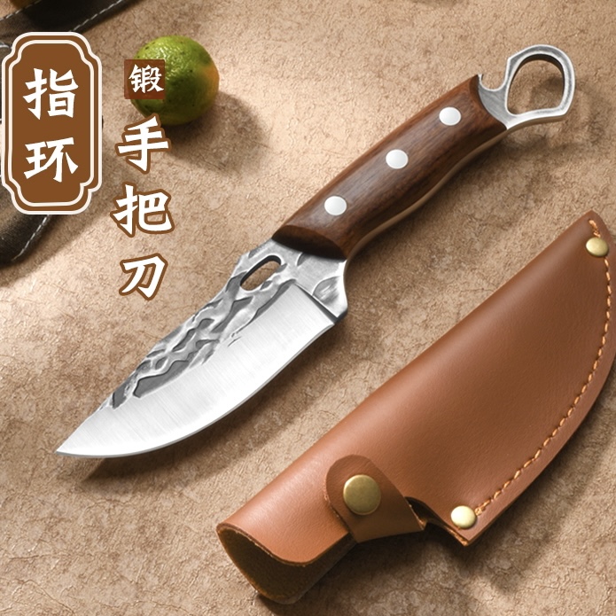 指环-手工锻打 剔骨刀割肉刀小刀户外锋利家用野营西餐刀