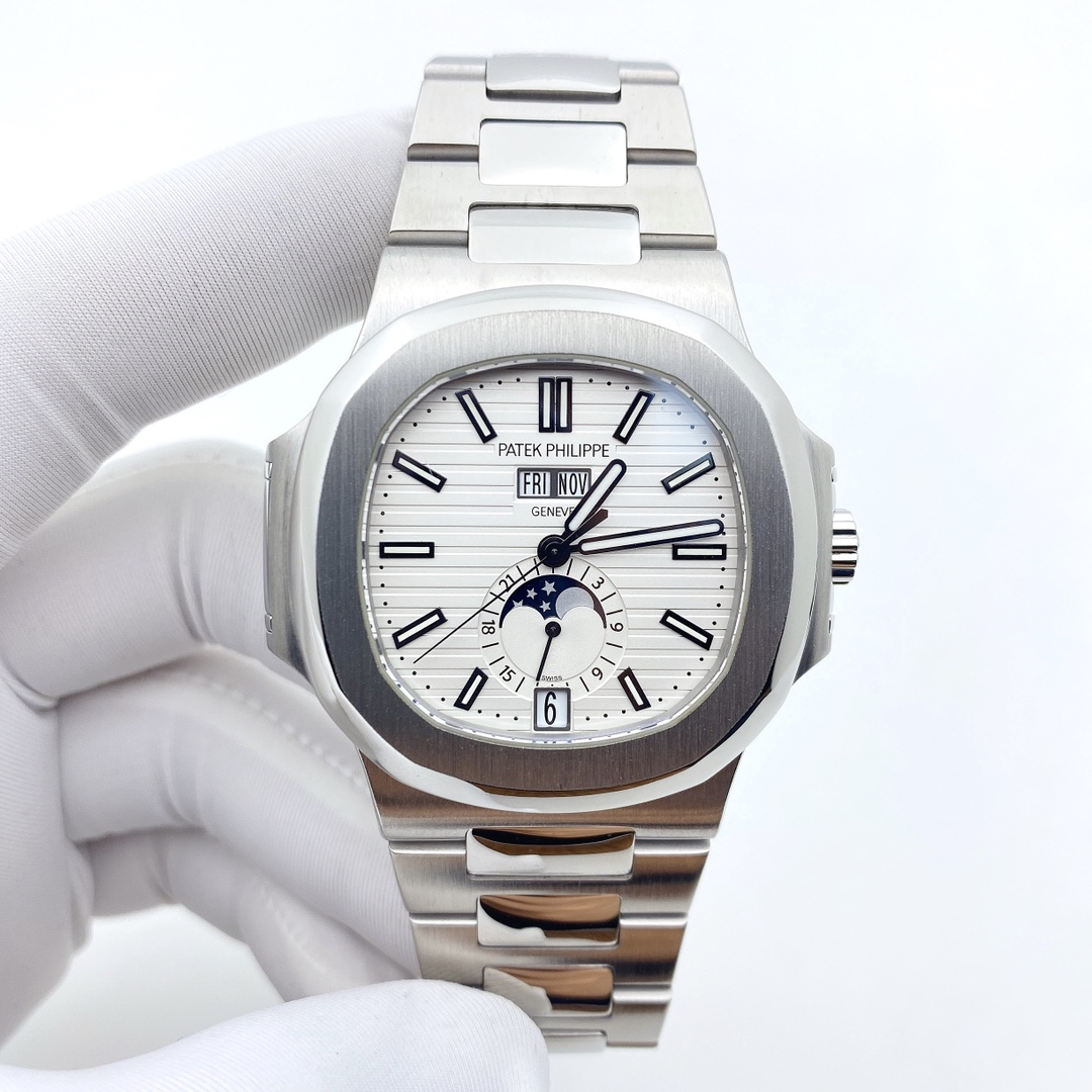 99新 Patek Philippe/百达翡丽 单表双p雪山白鹦鹉螺5726/1A-010