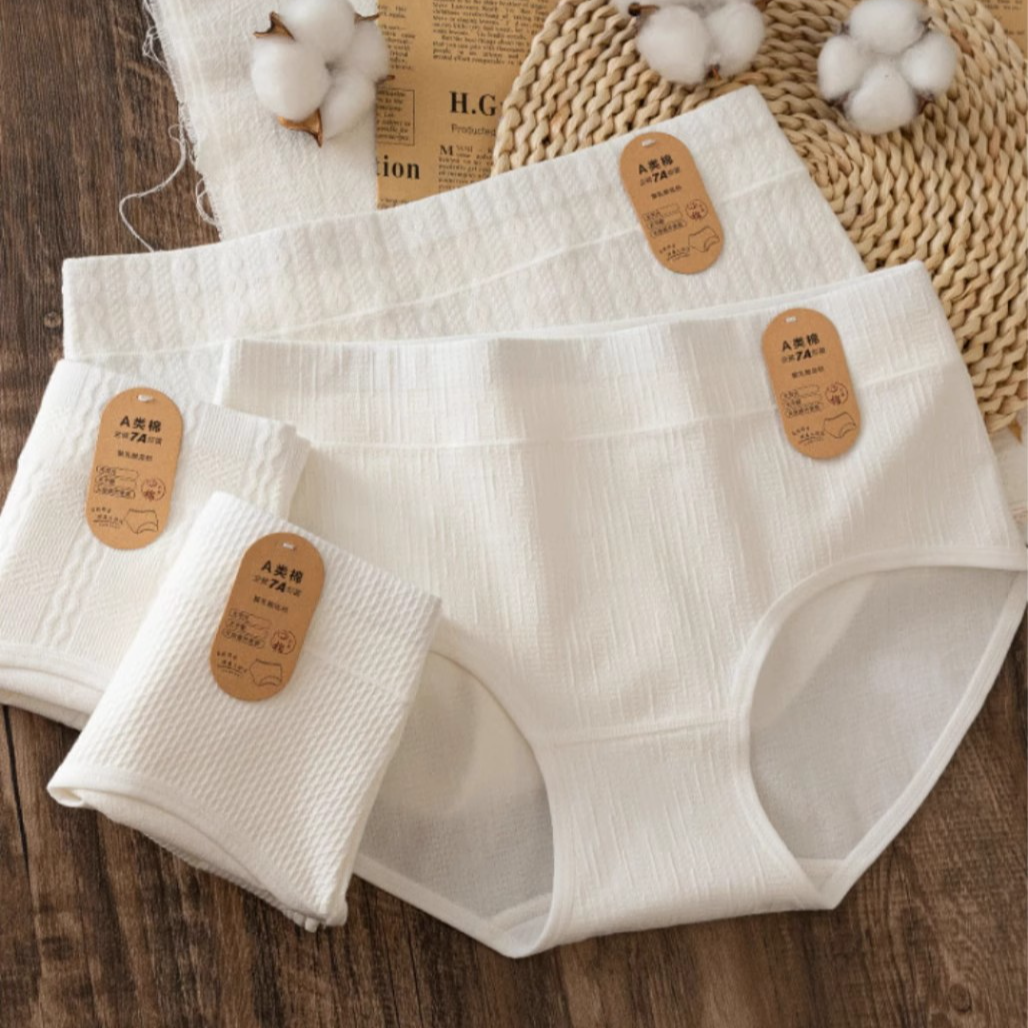 10 A类婴儿棉质女内裤7A三角内裤白色无印染舒适透气原棉女生内裤
