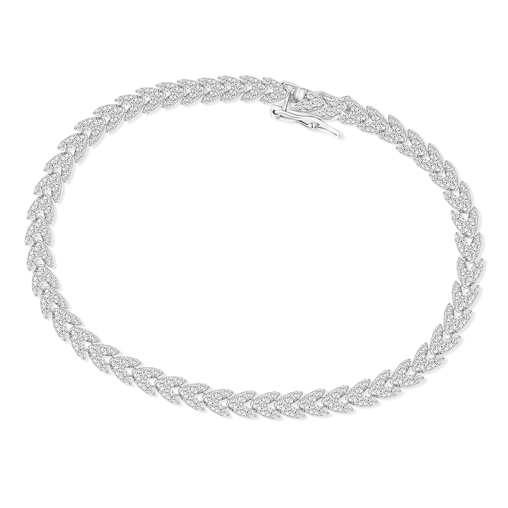 925银合成锆石手链 【穗穗平安】满钻精美麦穗手链气质百搭15-19cm