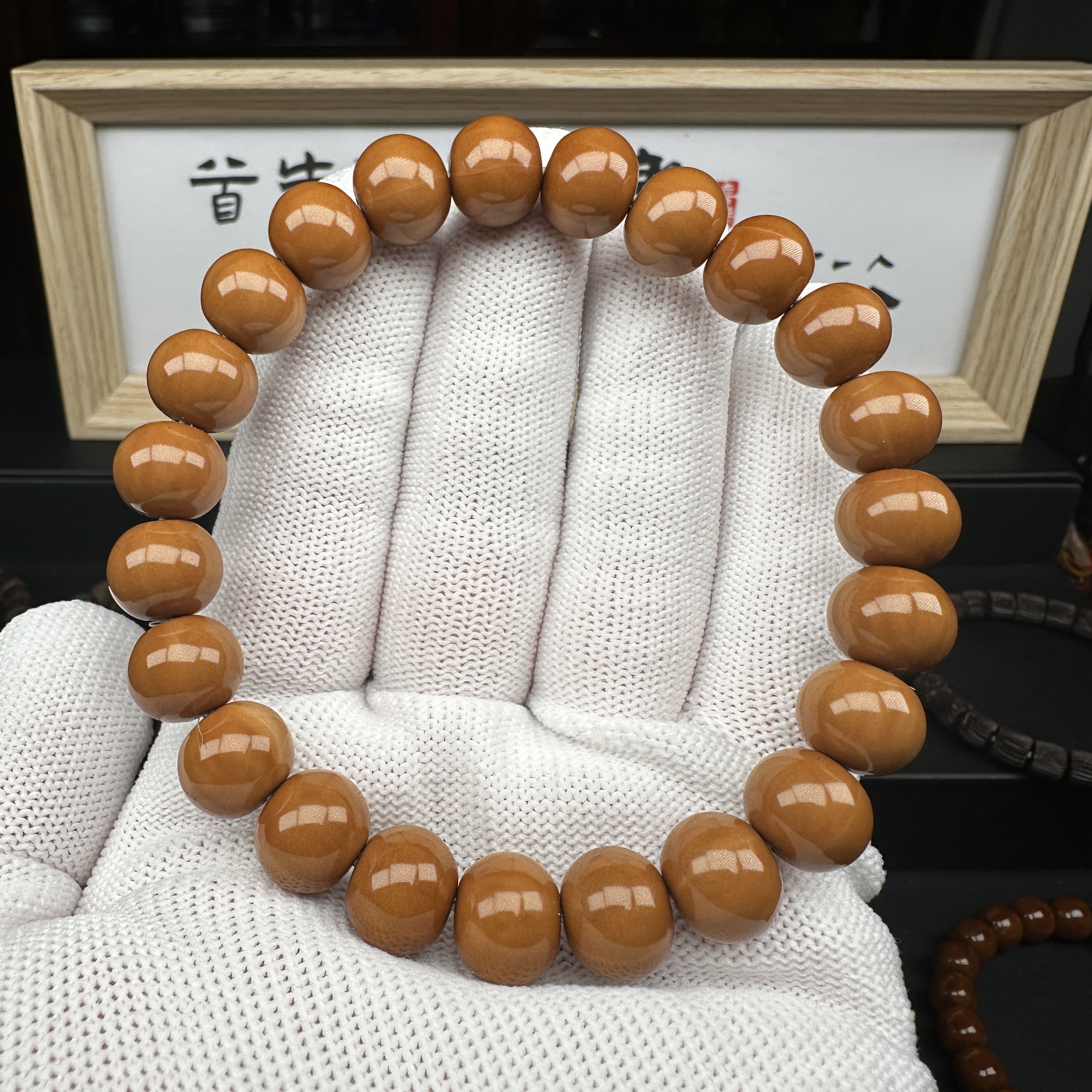 猴头雕刻南瓜料定制款手工算盘珠毕业级别文玩手串男女