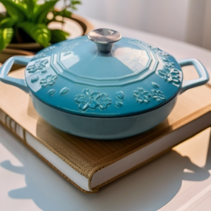 锦诚珐琅锅25cm浅蓝色内白海鲜锅