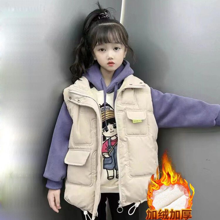 【小扬哥推荐】女童马甲秋冬2023新款儿童连帽背心马夹女大童冬季