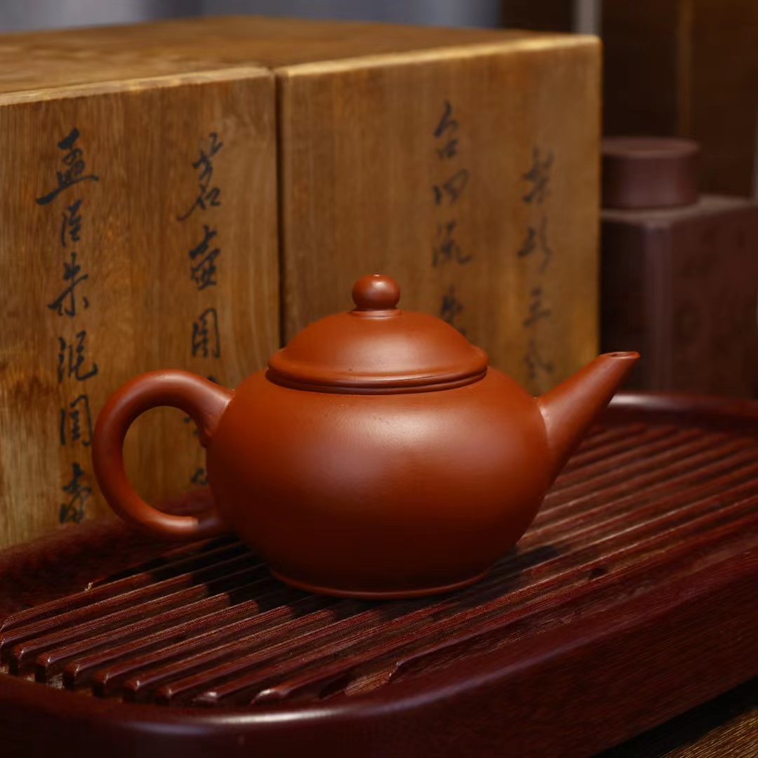 90年代台商定制手工茶器龙山红泥单次烧制墨缘斋景堂制水平壶景记