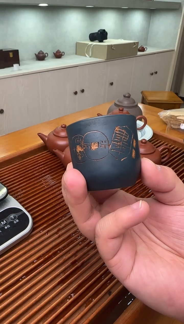 【闪购商品】紫砂茶壶塘绿釉高口80cc