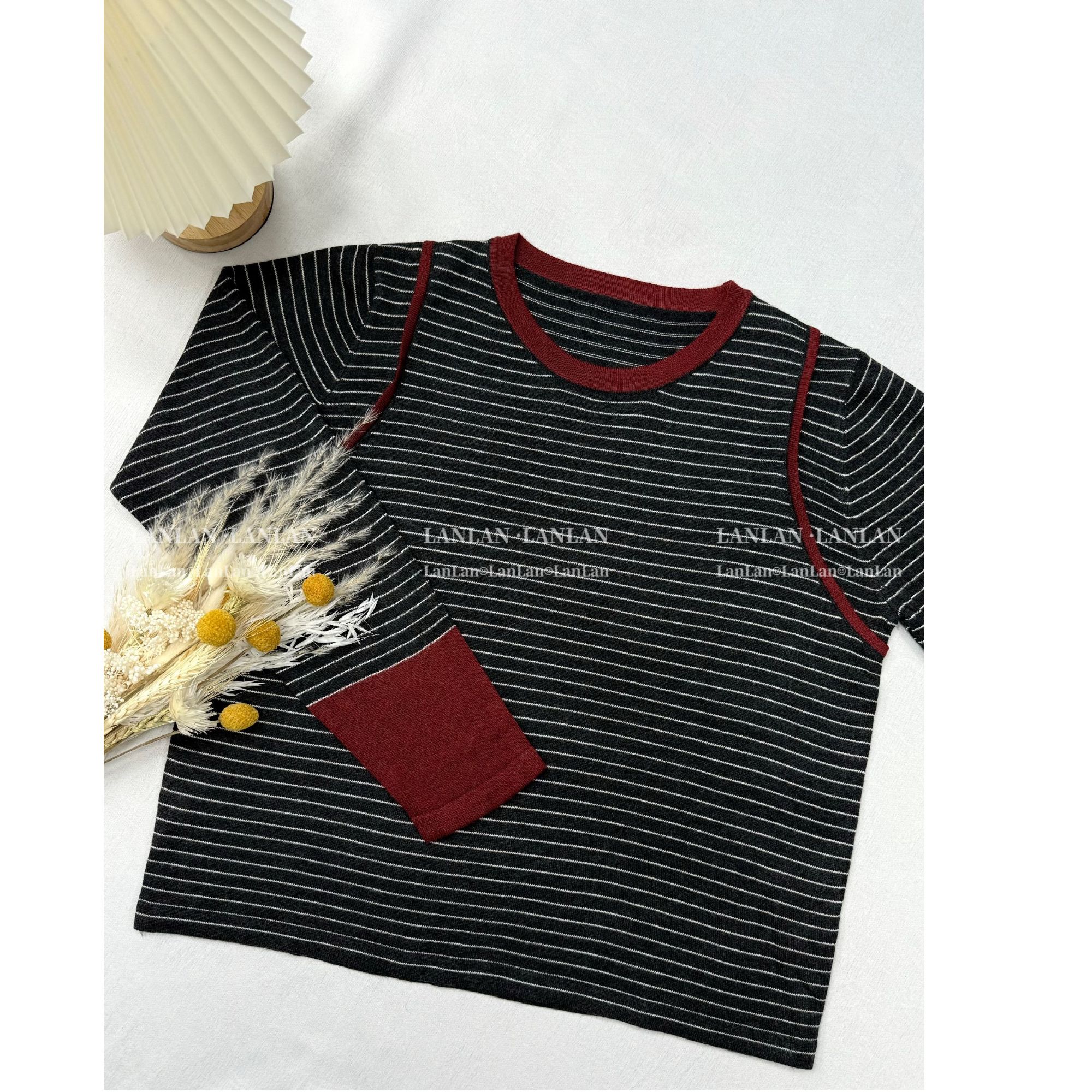 【相思】#1617欧货条纹长袖针织衫秋冬2024新款百搭减龄韩版打底衫