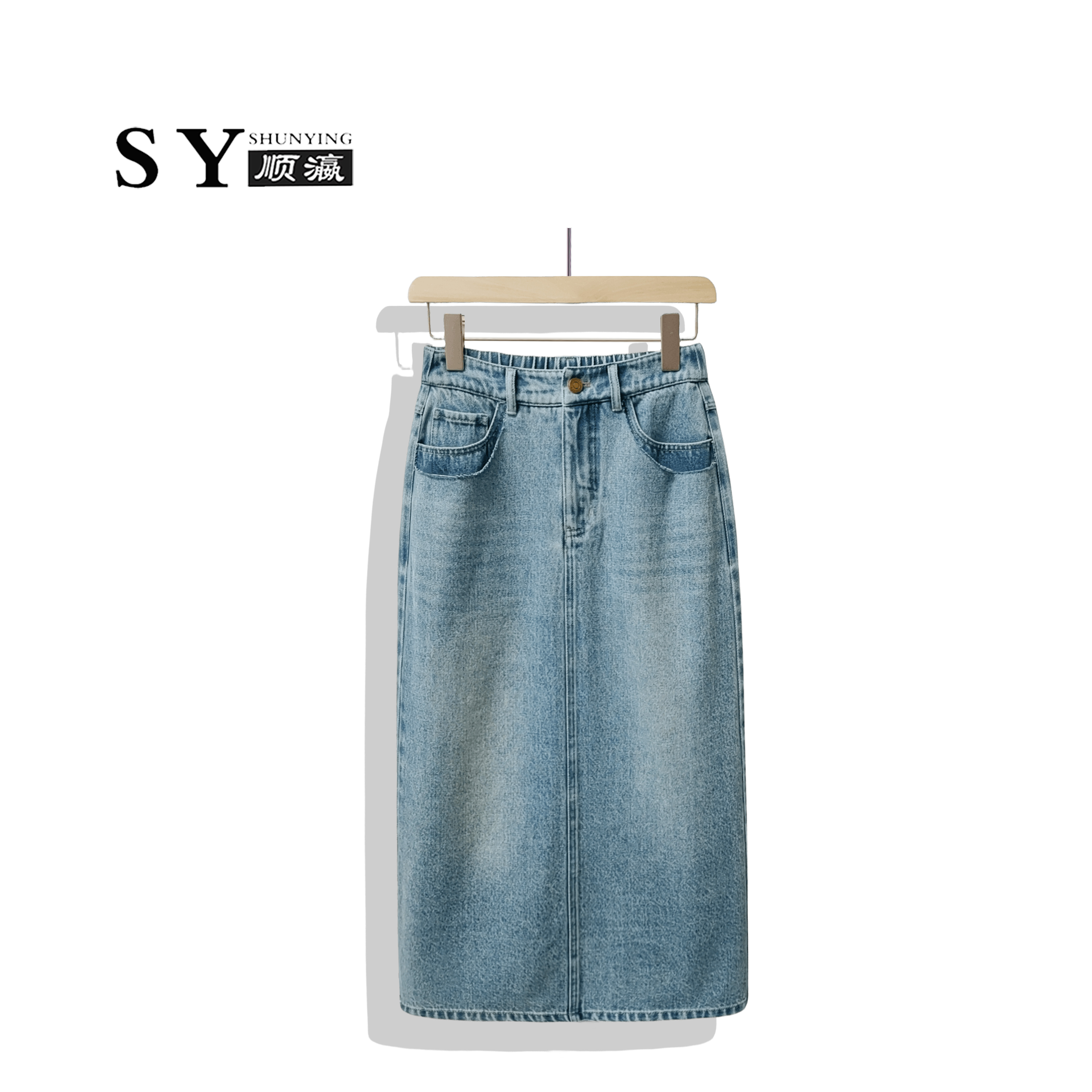 【顺瀛】复古色牛仔半身裙设计感女款高中腰小众显瘦中长款SY23D077