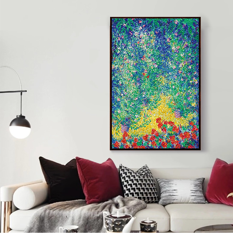 伯爵花园 时尚现代百搭砂岩装饰画肌理感高级感轻奢玄关画竖款