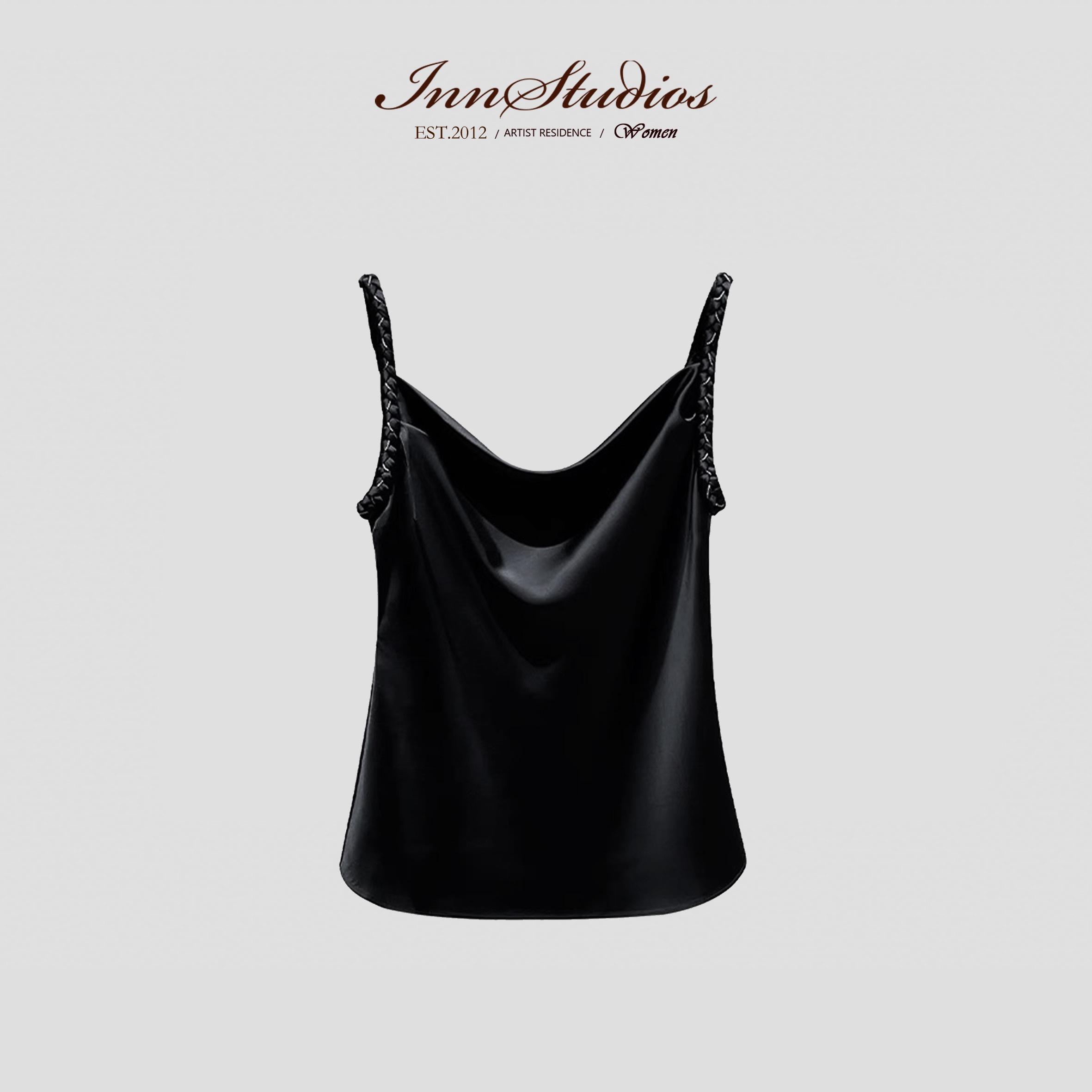 Innstudios 手工编织麻花带醋酸吊带上衣1