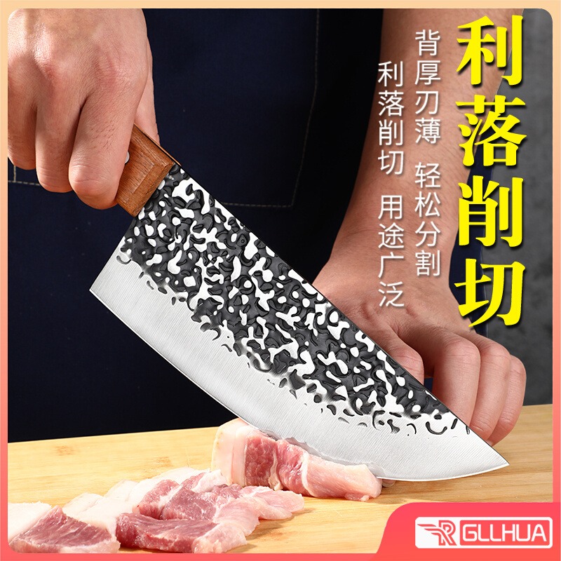 菜刀猪肉刀手工锻打切肉刀家用锋利切片切菜刀厨师专用厨房用刀具