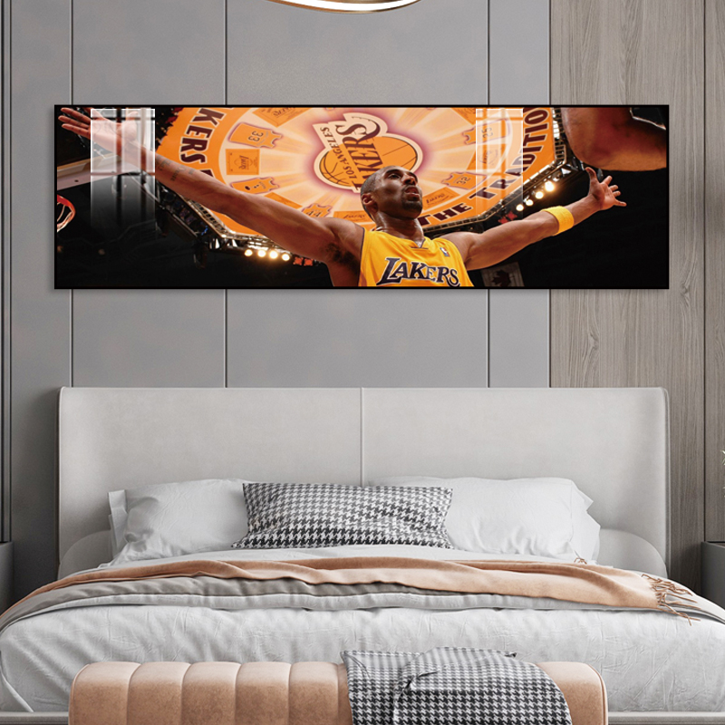 NBA詹姆斯科比库里乔丹篮球明星男孩床头装饰挂画沙发背景壁画