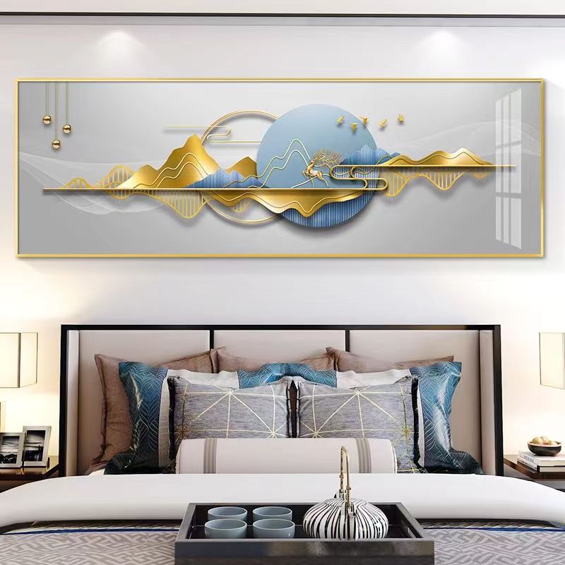 现代简约装饰画客厅沙发背景墙壁画新中式轻奢卧室床头挂画有框画