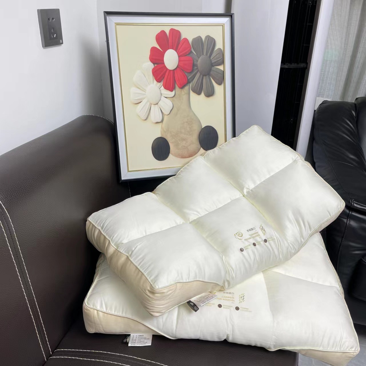 星期八高端长方形定型枕芯，低枕头矮枕芯酒店商场薄枕（一对装）