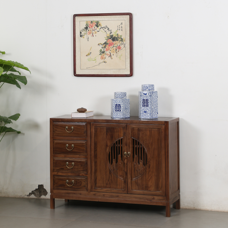 茶柜储物柜新中式餐边柜客厅收纳柜玄关茶水柜复古家用门厅餐厅柜