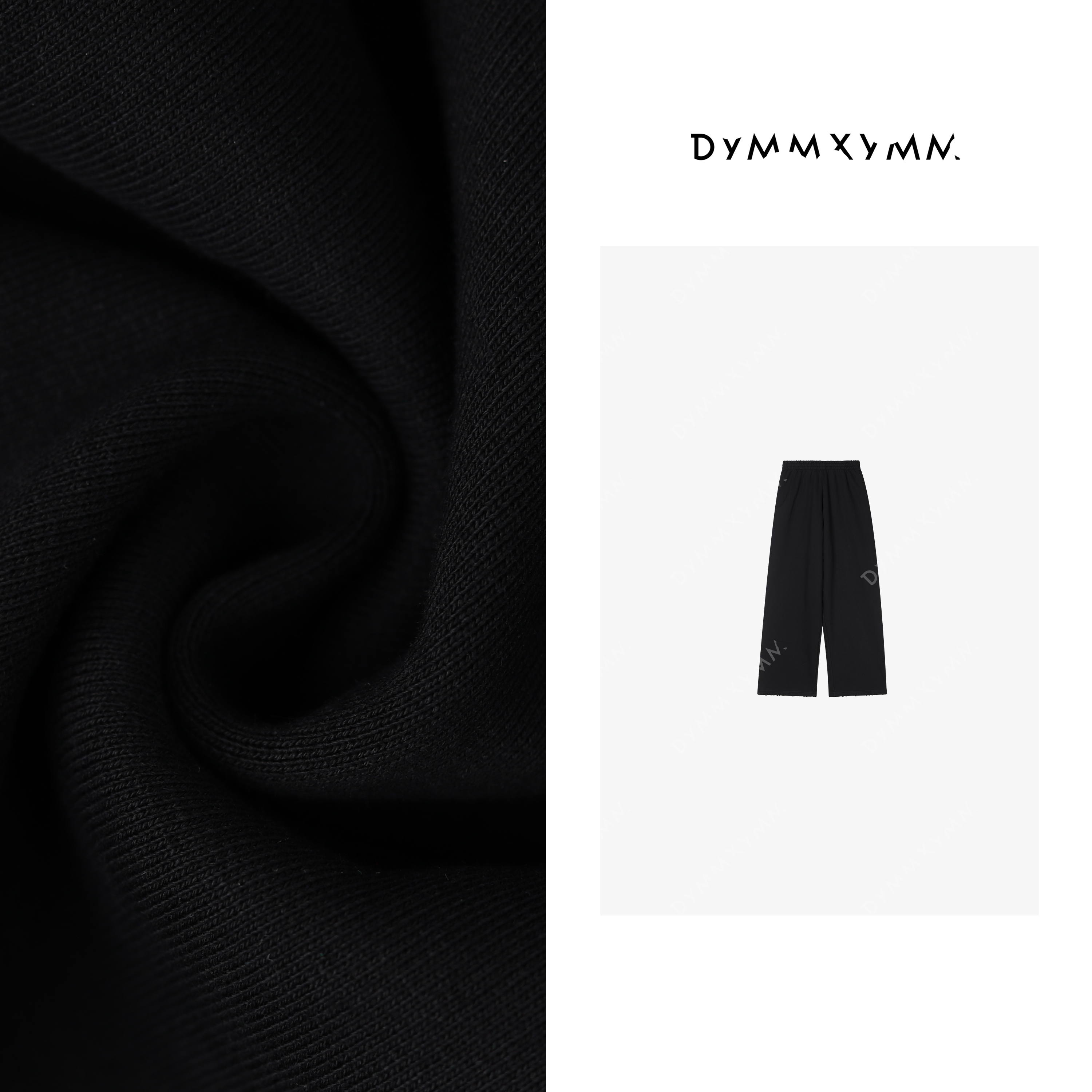 【DYMMXYMM】-巴家·极简风时尚百搭松紧腰抽绳休闲阔腿卫裤-FWD0257