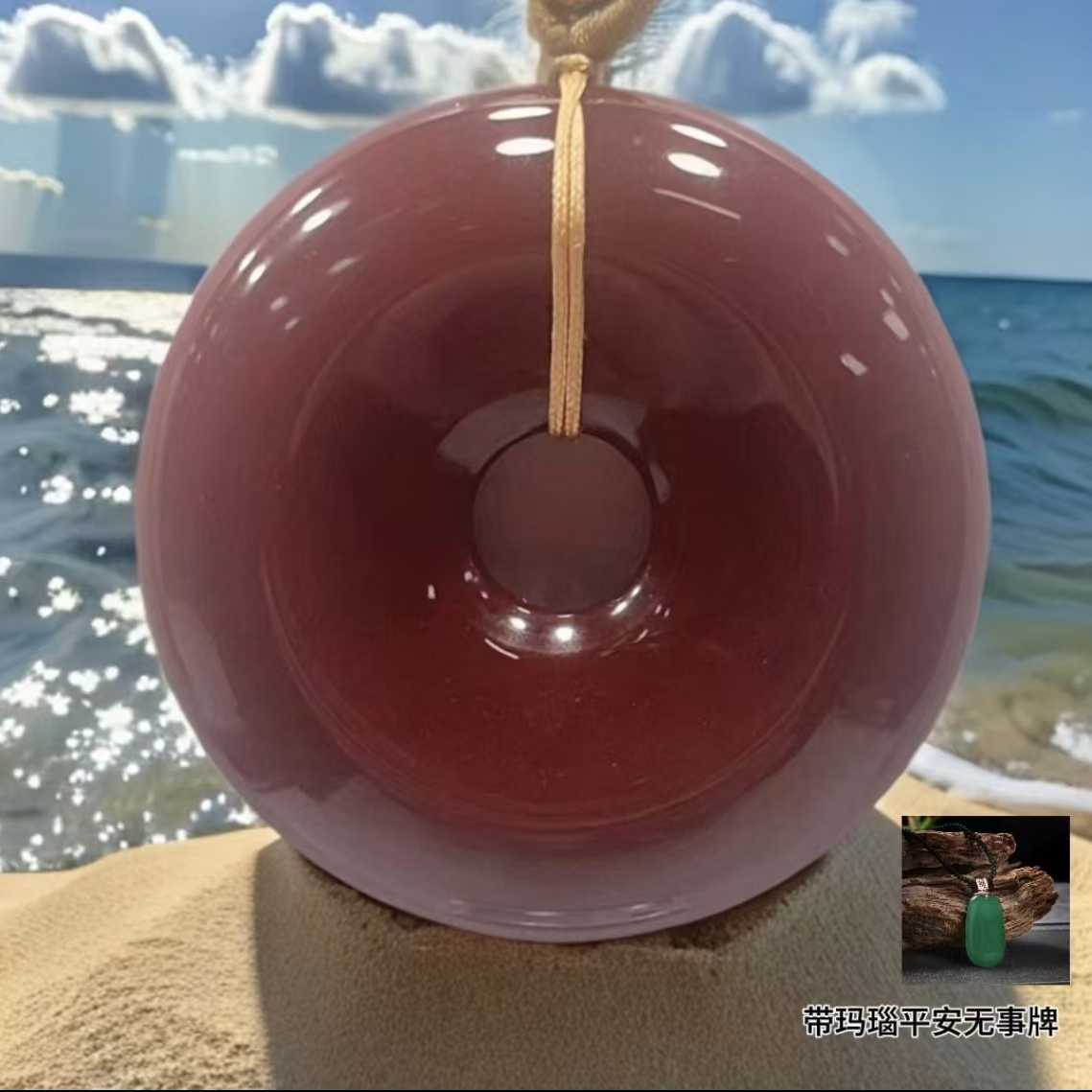 红平安扣 吊坠 玛瑙 带玛瑙平安无事牌524 带礼盒 CKR1