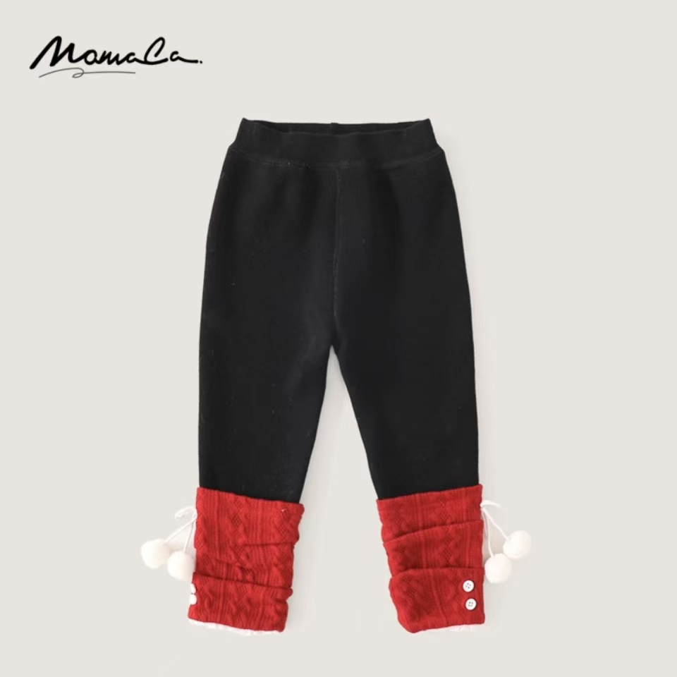 MOMOCO女童冬季儿童新款时尚红色年款打底裤75880360005