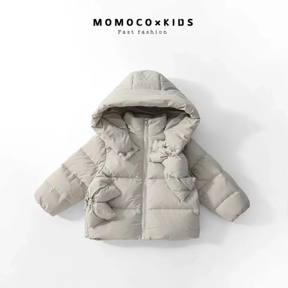 MOMOCO冬季儿童羽绒服连帽休闲蝴蝶外套76830102204&76830102219