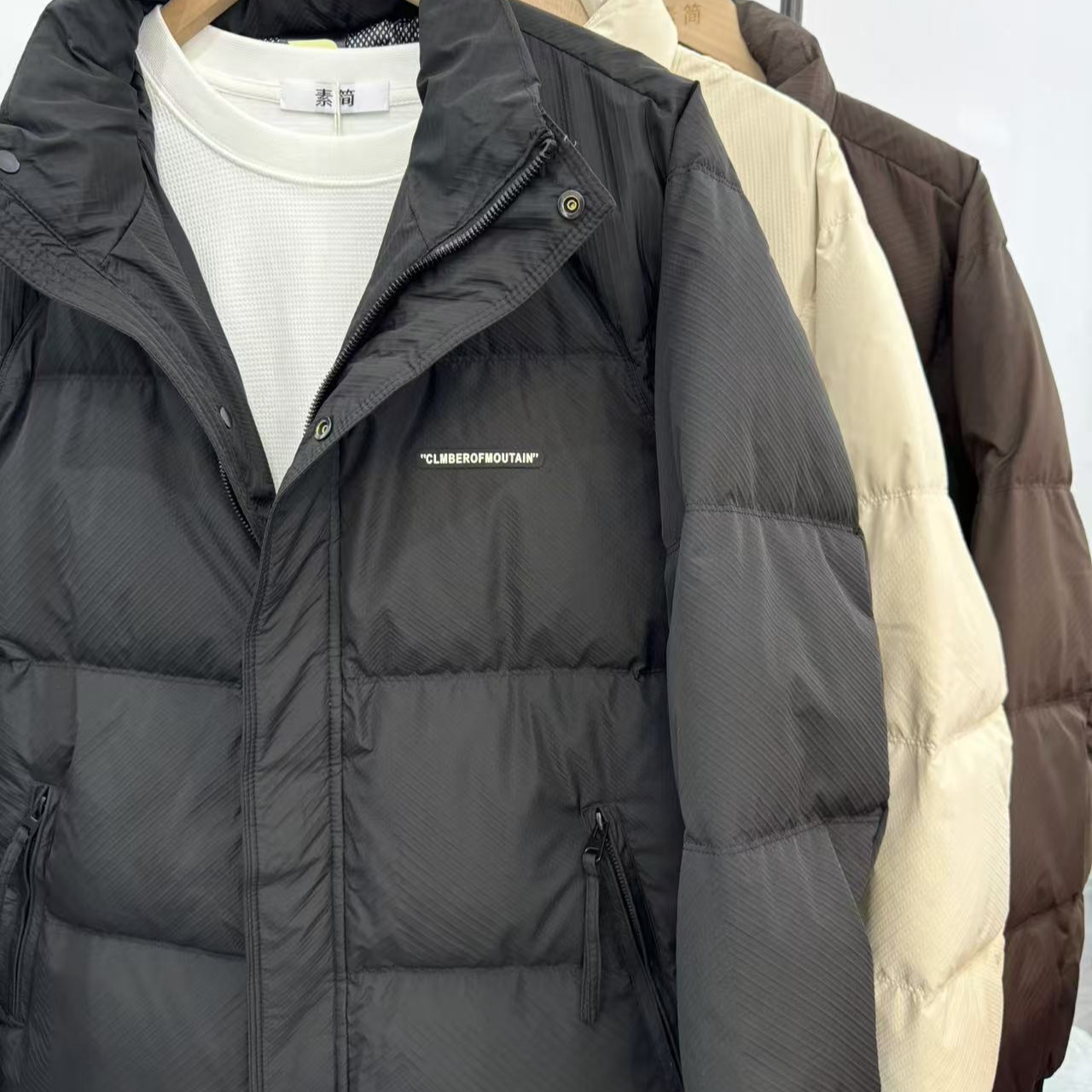 冬季男士立领加厚修身字母简约百搭保暖棉衣