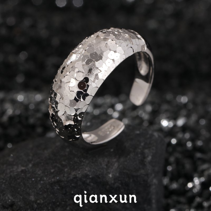 925银戒指 【繁星】碎冰冰戒指开口戒指轻奢高级配饰新款