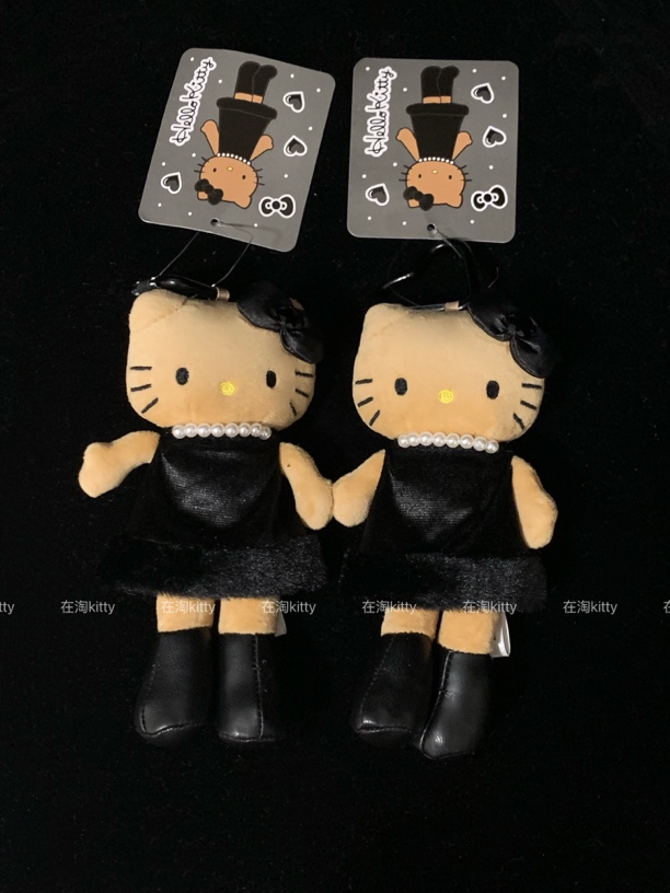 豹纹黑皮爱心扣长腿hellokitty包包挂件可爱辣妹毛绒挂件挂饰