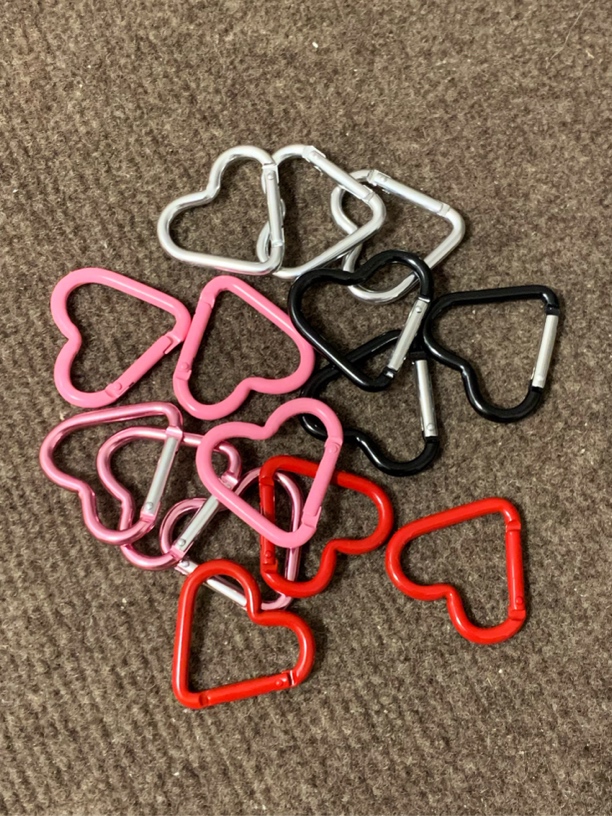 彩色爱心扣搭配钥匙扣diy挂件爱心扣配饰