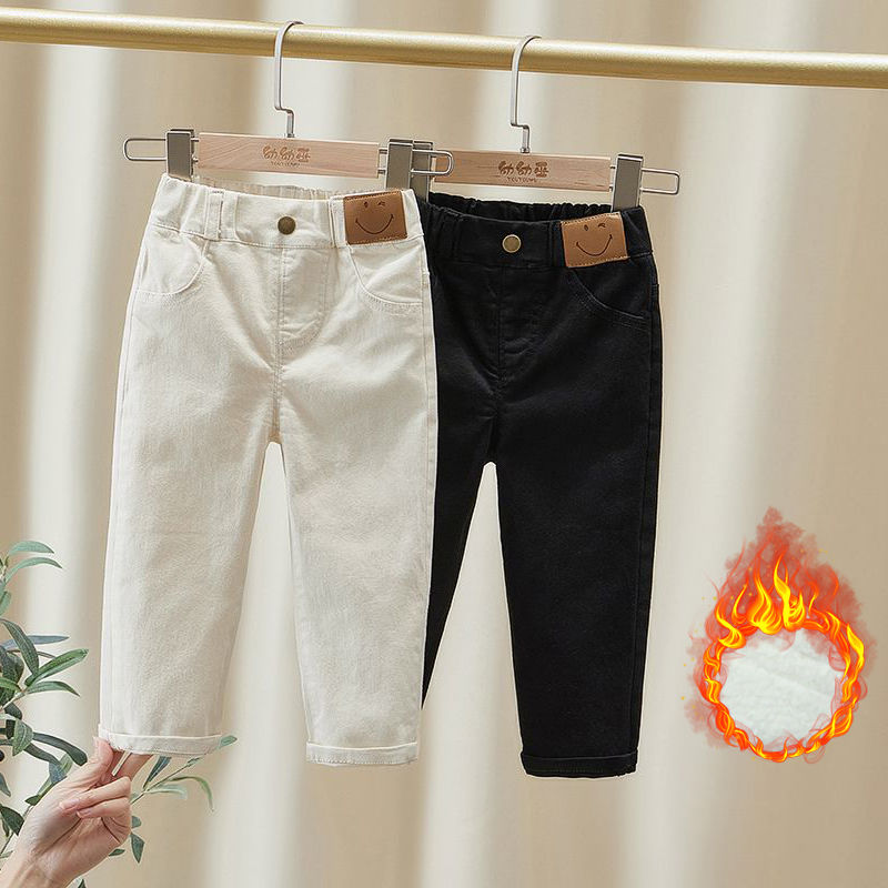 【爱娃】女童加绒裤子秋冬冬款儿童加厚直筒小脚裤女孩修身宝宝JC15