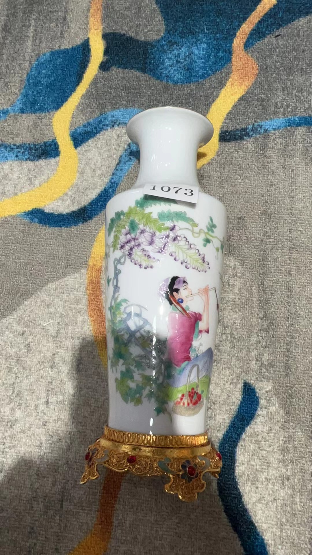 y00127/宝石金底描金瓶/1073