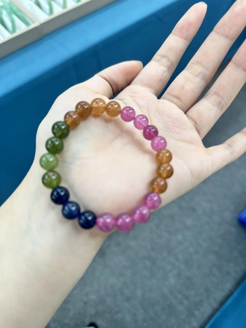 精品碧玺圆珠卡8毫米手串