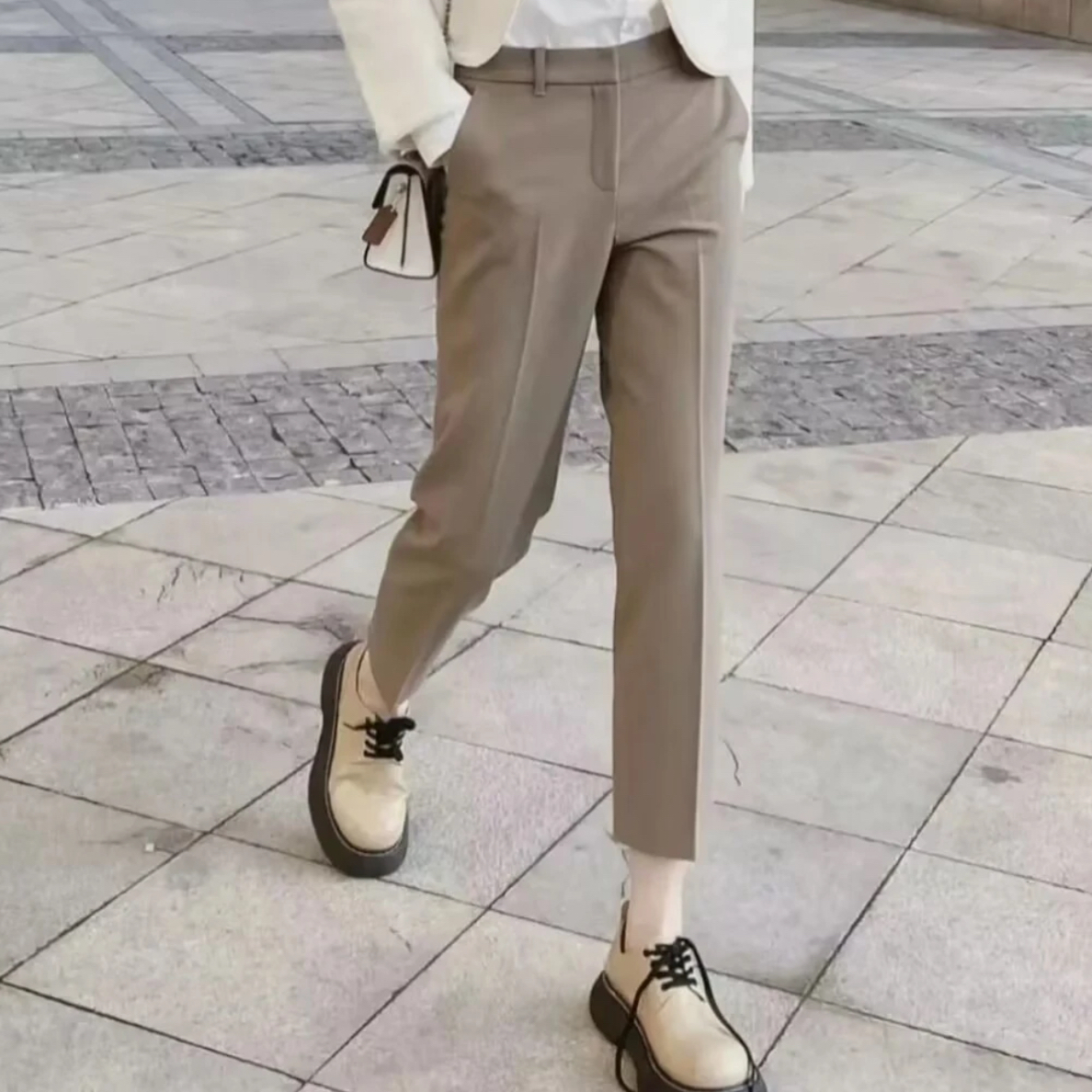 北京阿玛施 5100302  气质烟管裤700潮流 时尚质感英伦 显瘦