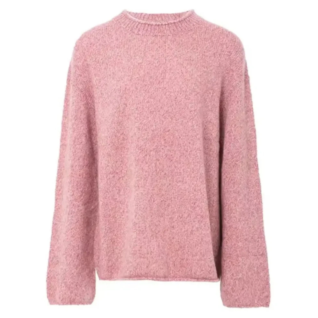 【北京阿玛施】5399791格雷系秋冬新款宽松圆领简约套头针织衫女