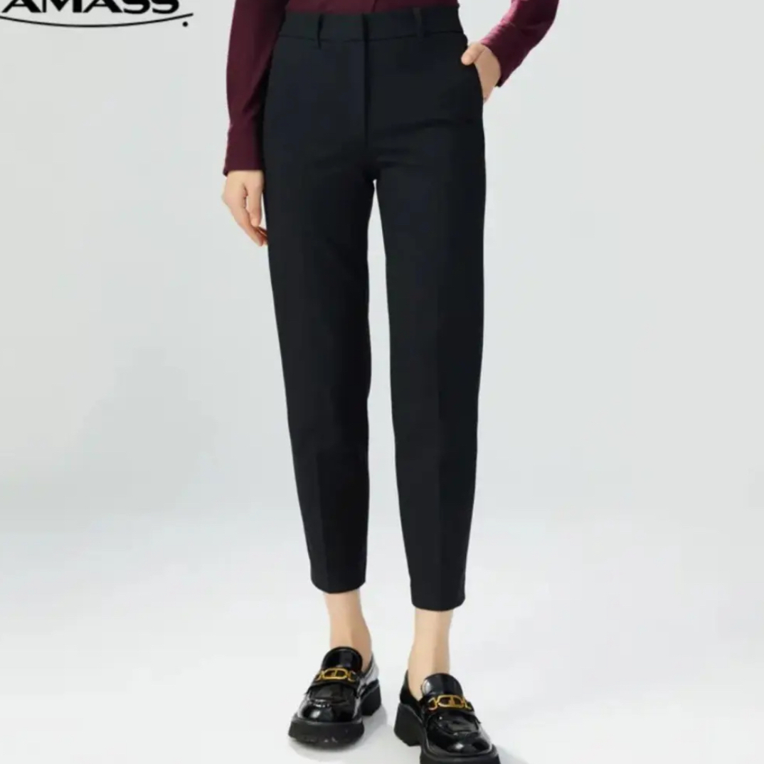 【北京阿玛施】 烟管裤5100302高腰修饰腿型烟管裤四季面料显瘦