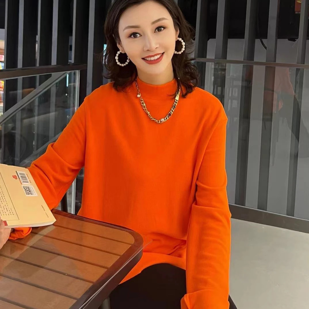 【北京阿玛施】 5300789 半高领德绒卫衣上衣百搭长袖宽松