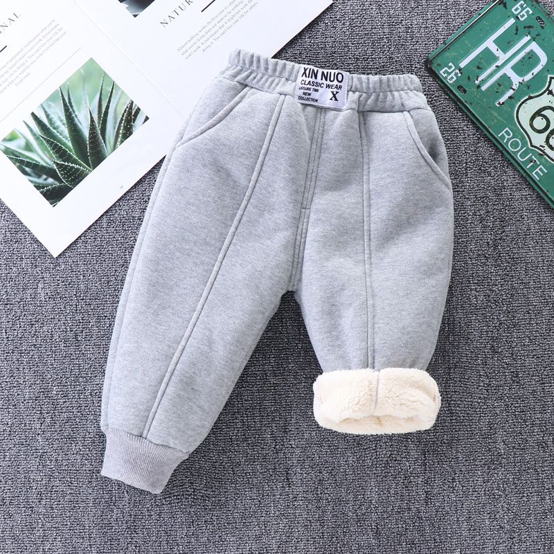 加绒加厚保暖裤冬装外穿潮宝宝裤三层加绒加厚裤子儿童男童