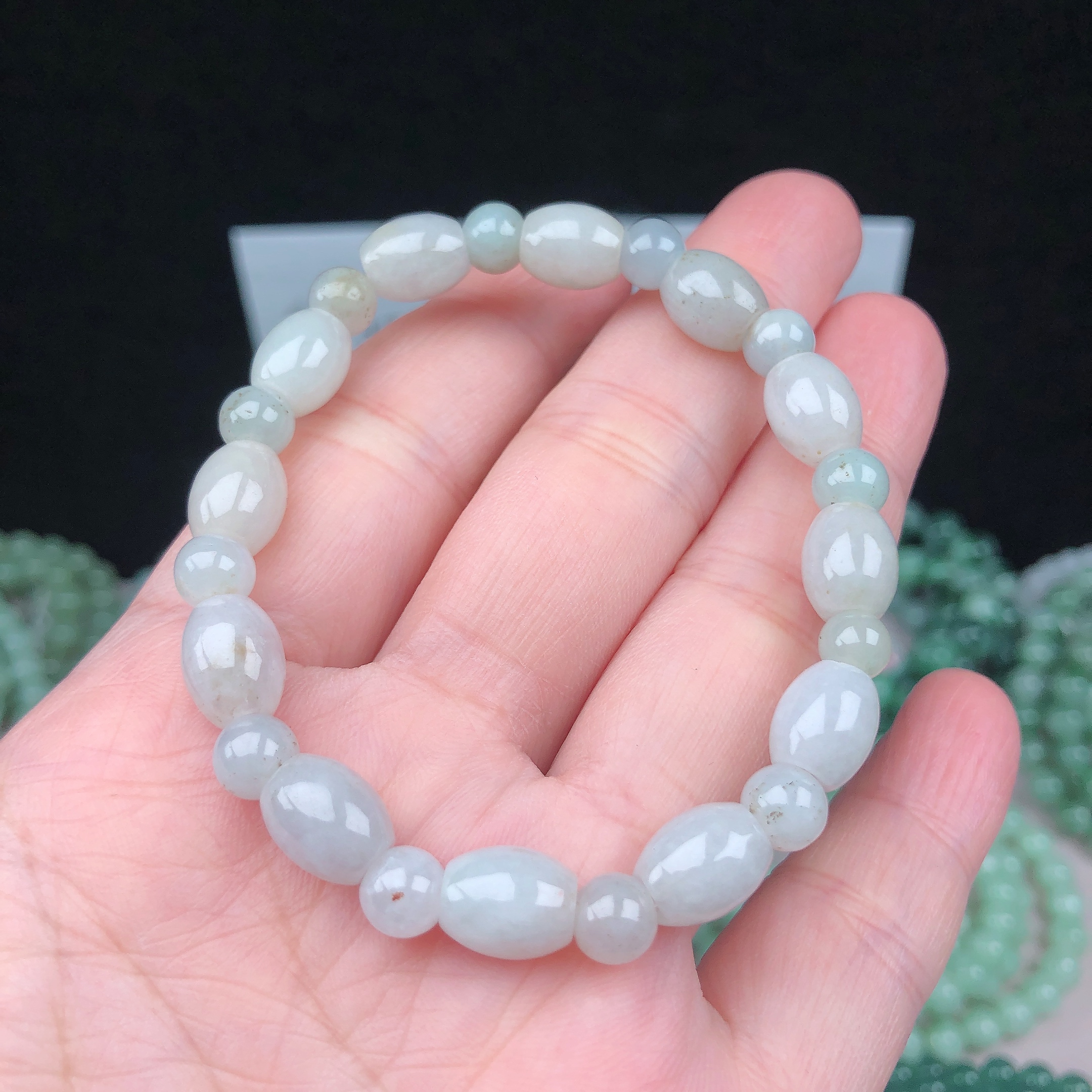 天然A货翡翠桶珠手链 配珠不同 多样性发