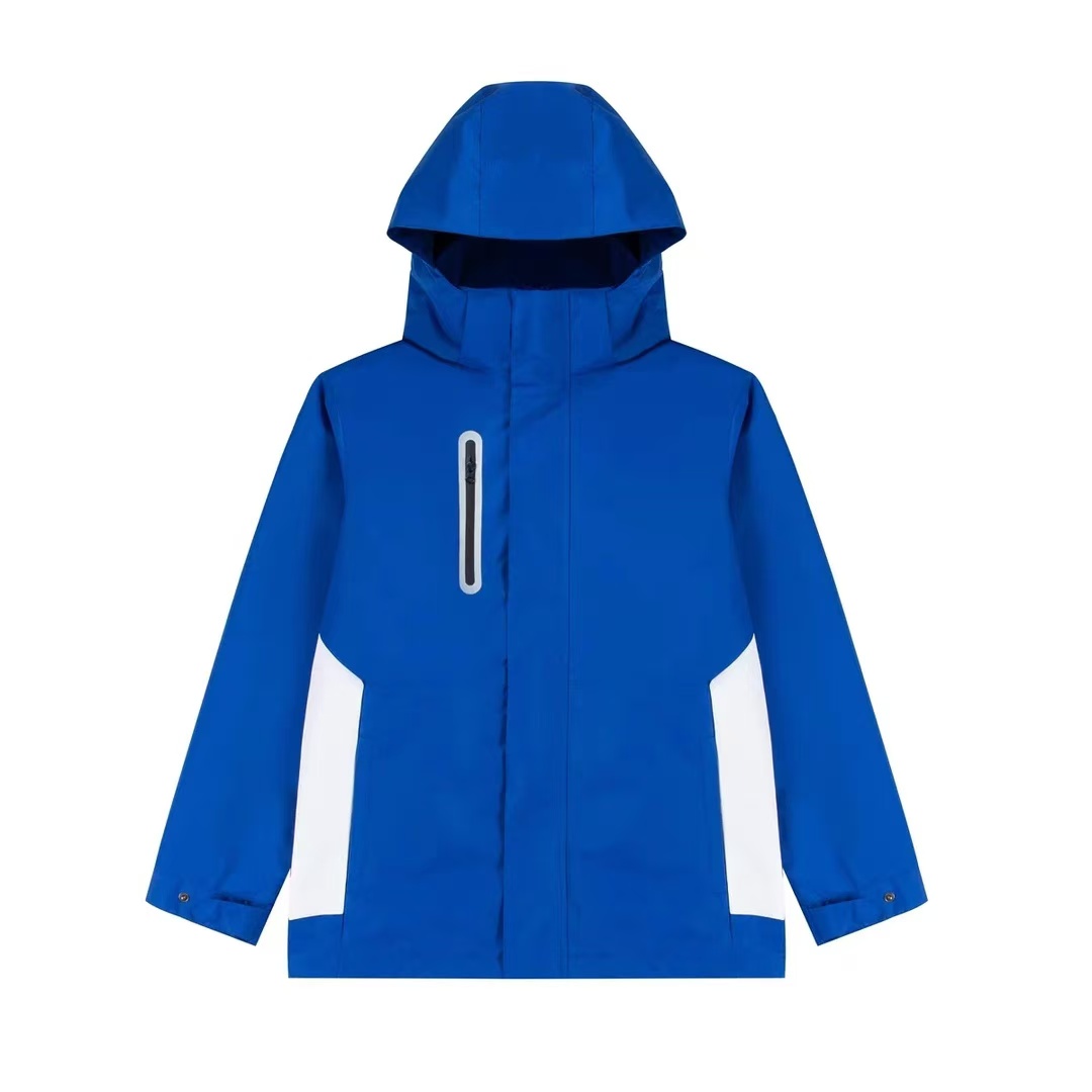 彩蓝冬季拉链冲锋衣