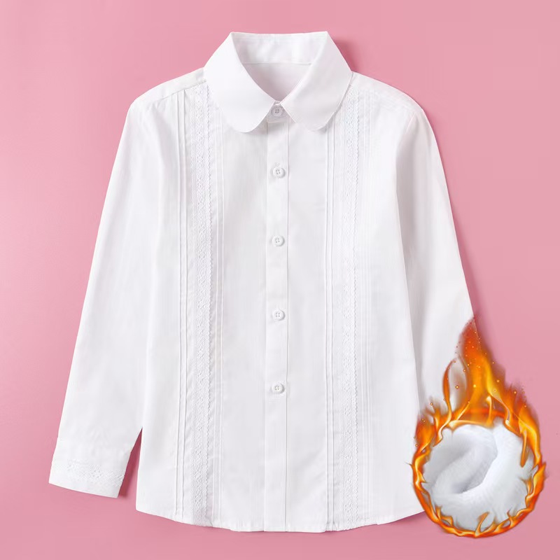 蕾丝花边加绒衬衣