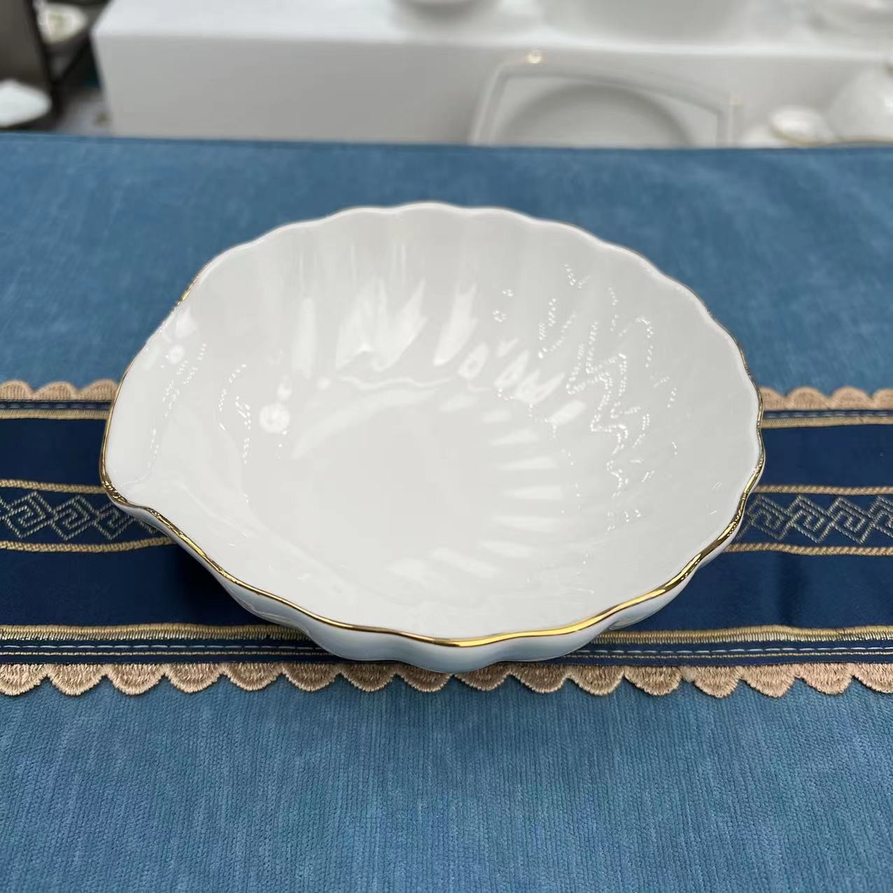 【自由选购】纯白描金5.5/6/7英寸小盘小碗单只装