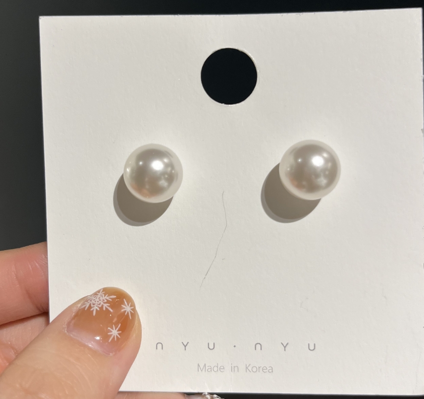 铜合金耳饰 韩国购 12mm大珠子 耳钉