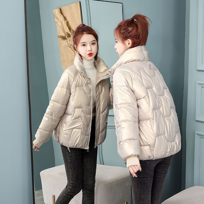 雪屮飞2022新款韩版亮面免洗服女短款小个子洋气百搭宽松外套