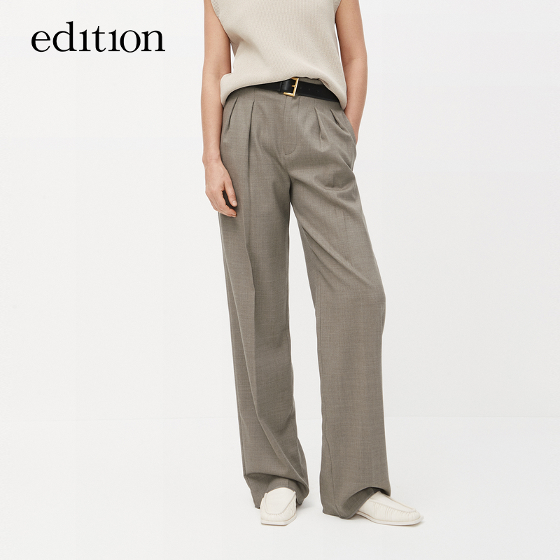 【商场同款】edition2023秋新款可拆卸腰头羊毛西裤女#EBC3PAT020