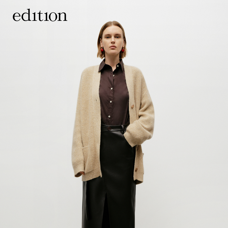 【商场同款】edition秋季款条纹内衬毛衣外套#EBD3CAR008