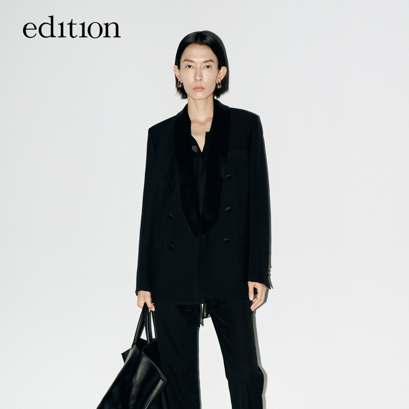 【精英衣橱系列】edition2024春新款礼服感丝毛西装#EBD1BLA014